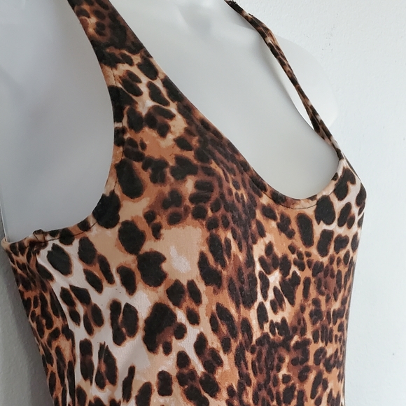 H&M Scoop Neck Leopard Print Midi Dress - US S - Picture 2 of 5